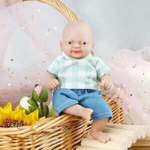 Vollence 7" Baby Doll Boy Micro Preemie Full Body Silicone Mini Reborn Children